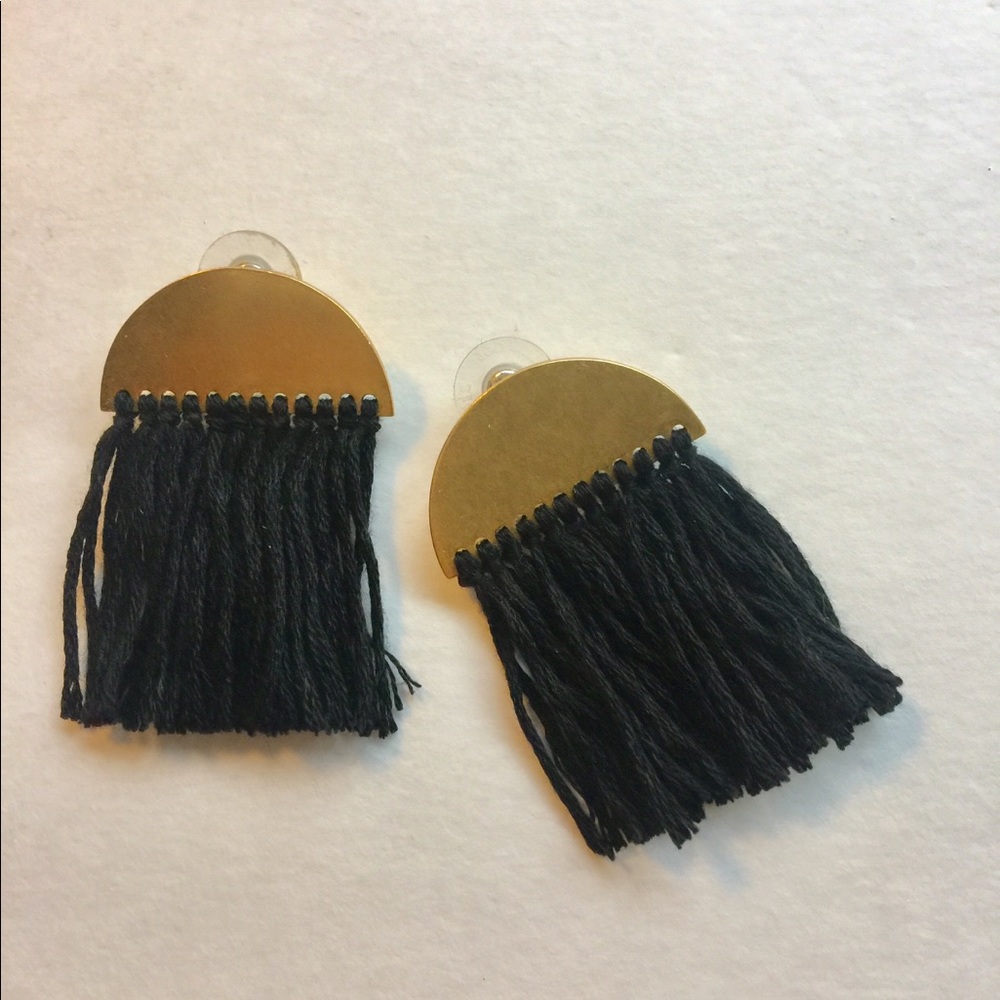 Madewell half moon fringe earrings